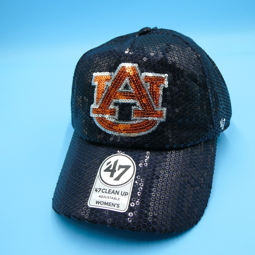 '47 Hat Womens Adjustable Auburn Tigers Navy Blue Sequin Sparkle Cap Polyester - Picture 2 of 8
